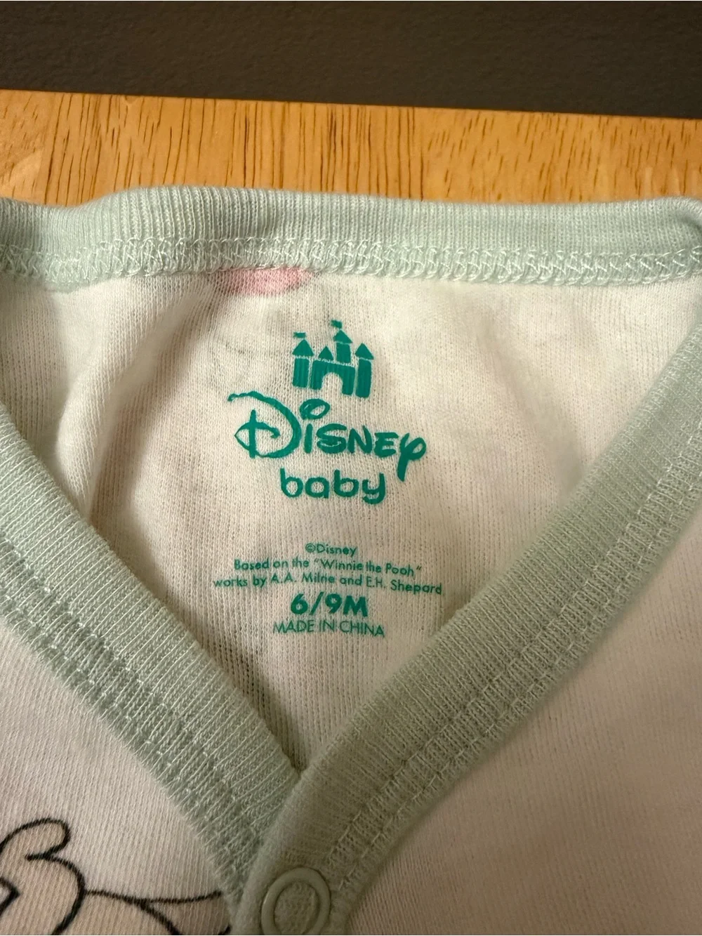 Disney Baby White & Red Winnie the Pooh Footed One-Piece 6-9 nwot